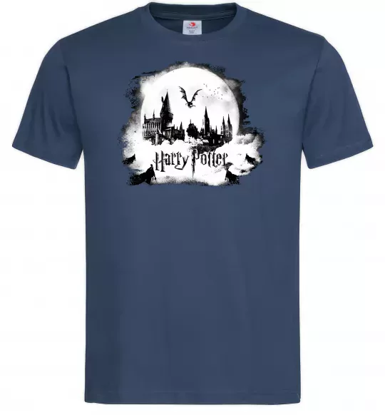 Чоловіча футболка Harry Potter Hogwarts Темно-синій фото