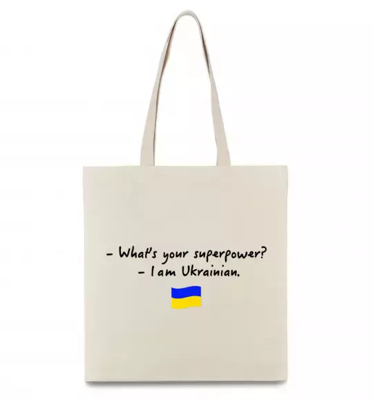 Эко-сумка Superpower Ukrainian Бежевый фото
