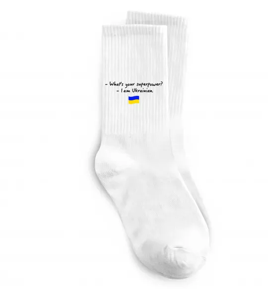 Шкарпетки Superpower Ukrainian Білий фото