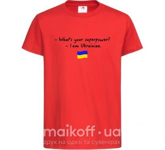 Детская футболка Superpower Ukrainian Красный фото
