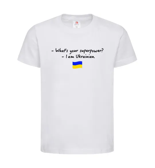 Детская футболка Superpower Ukrainian Белый фото