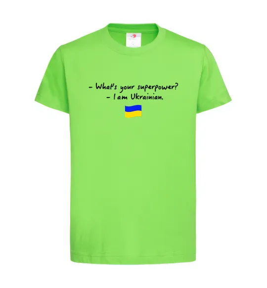 Детская футболка Superpower Ukrainian Лаймовый фото