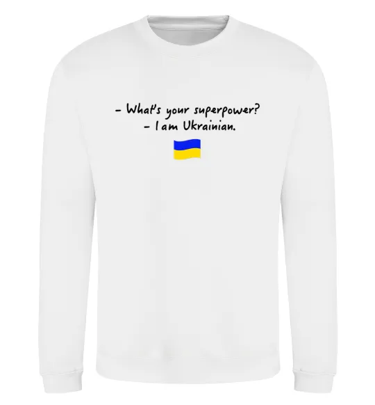 Світшот Superpower Ukrainian Білий фото