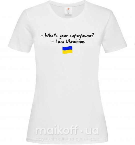 Жіноча футболка Superpower Ukrainian Білий фото