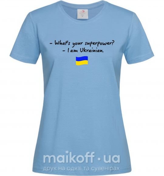 Женская футболка Superpower Ukrainian Голубой фото