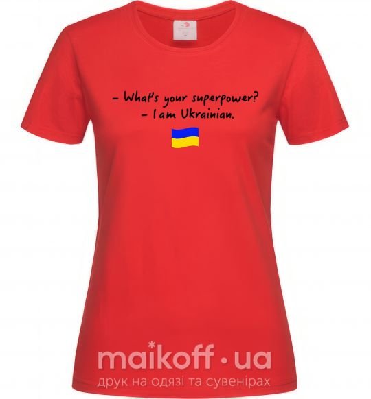 Женская футболка Superpower Ukrainian Красный фото