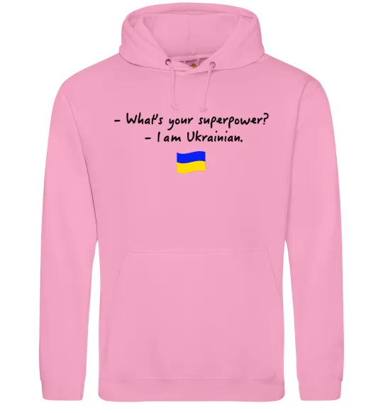 Чоловіча толстовка (худі) Superpower Ukrainian Рожевий фото