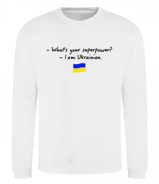 Свитшот Superpower Ukrainian Белый фото