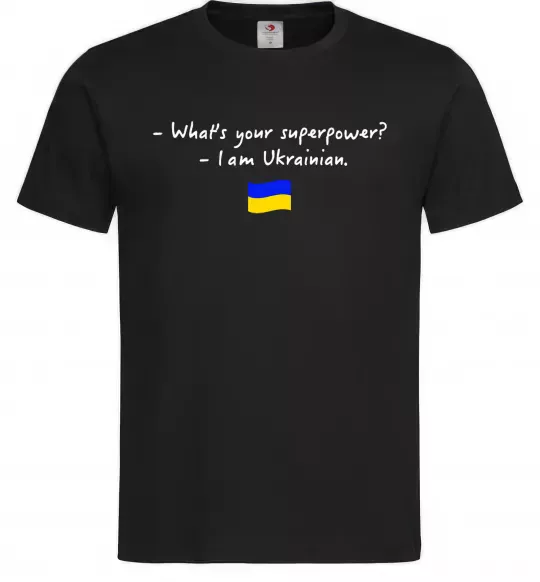 Мужская футболка Superpower Ukrainian Черный фото