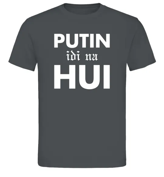 Чоловіча футболка Putin idi na hui Графіт фото