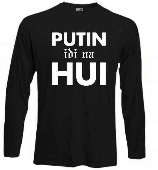 Лонгслів Putin idi na hui Чорний фото