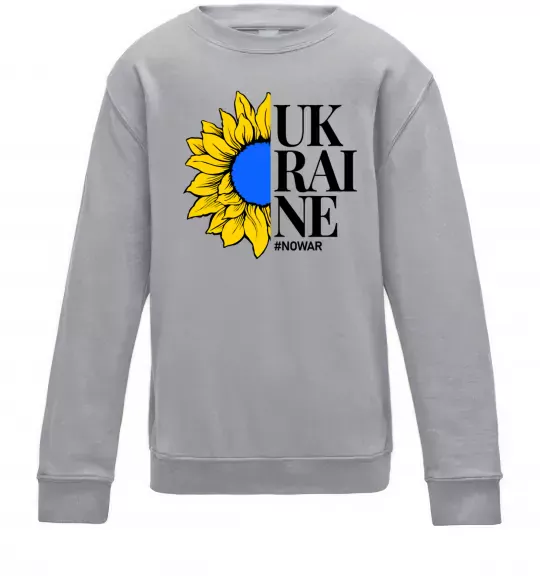 Детский Свитшот UKRAINE no war Серый меланж фото