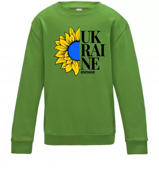 Детский Свитшот UKRAINE no war Лаймовый фото