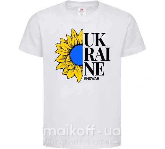 Дитяча футболка UKRAINE no war Білий фото