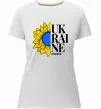 Женская премиум футболка UKRAINE no war Белый фото