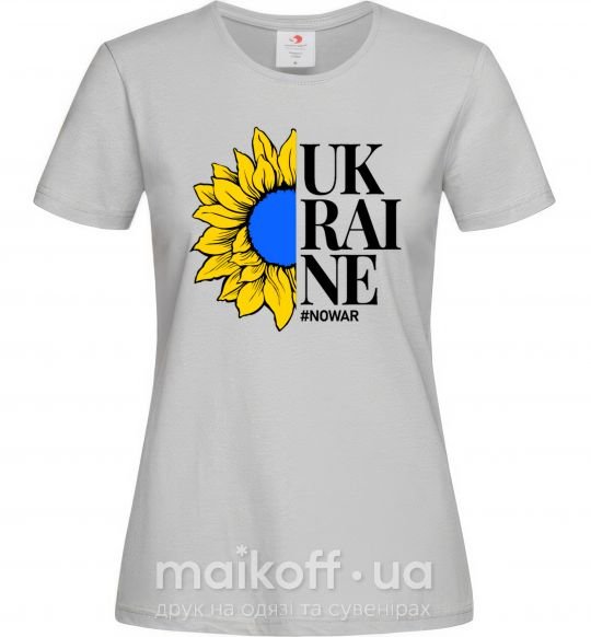 Женская футболка UKRAINE no war Серый фото