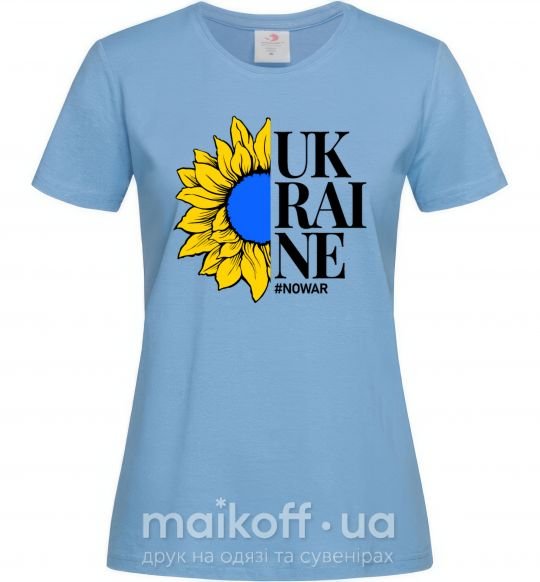 Жіноча футболка UKRAINE no war Блакитний фото