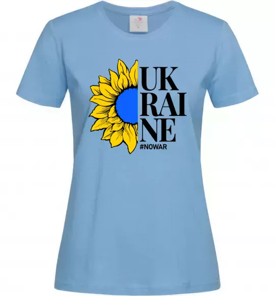 Женская футболка UKRAINE no war Голубой фото