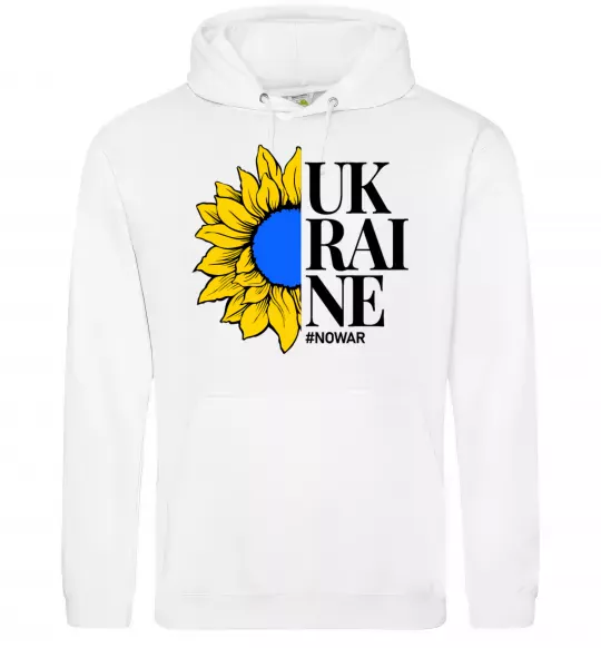 Мужская толстовка (худи) UKRAINE no war Белый фото
