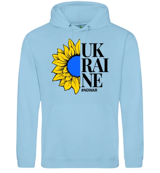 Чоловіча толстовка (худі) UKRAINE no war Блакитний фото