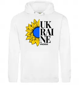 Женская толстовка (худи) UKRAINE no war Белый фото