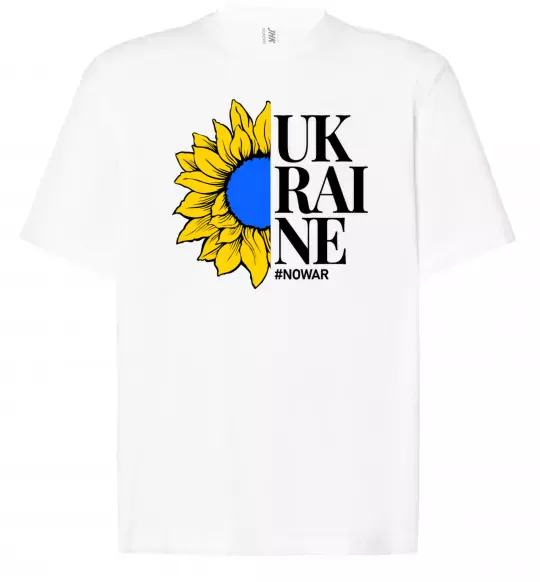 Футболка Оверсайз UKRAINE no war Білий фото