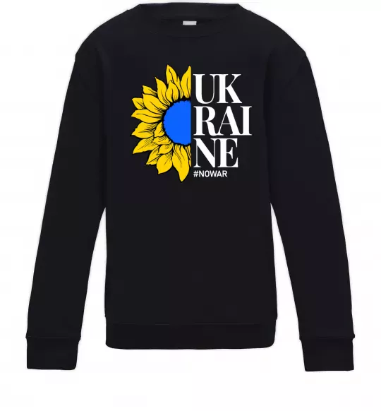 Детский Свитшот UKRAINE no war Черный фото