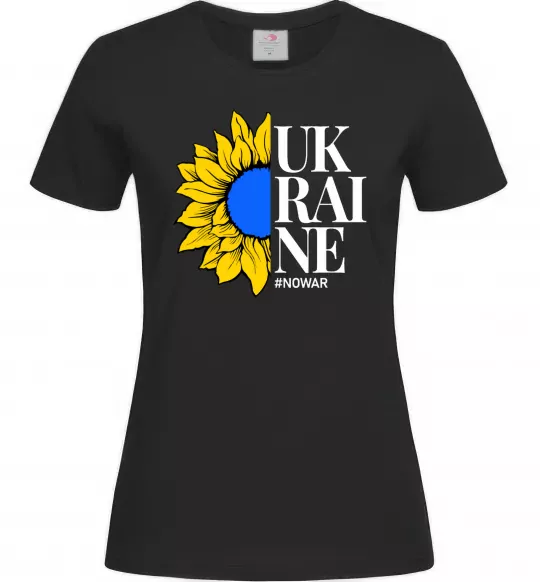 Женская футболка UKRAINE no war Черный фото