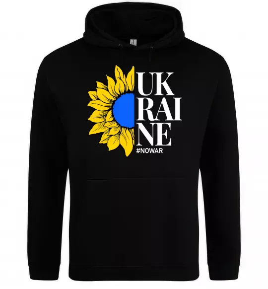 Мужская толстовка (худи) UKRAINE no war Черный фото