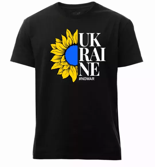 Мужская премиум футболка UKRAINE no war Черный фото