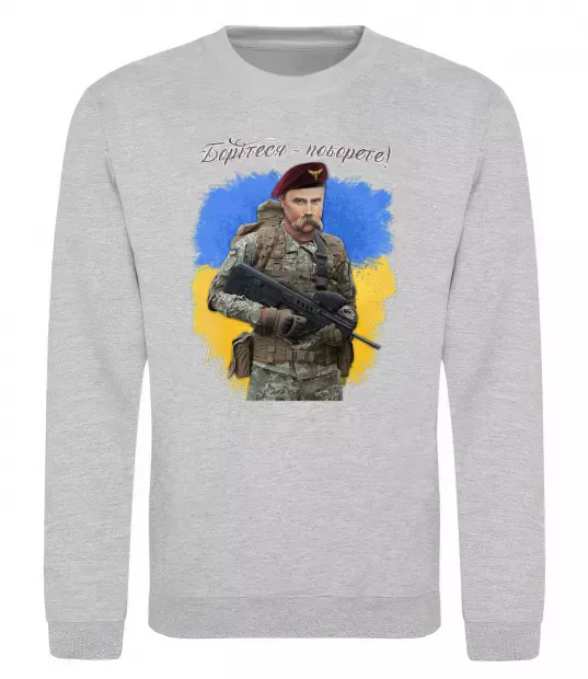 Свитшот Борітесь - поборете Серый меланж фото