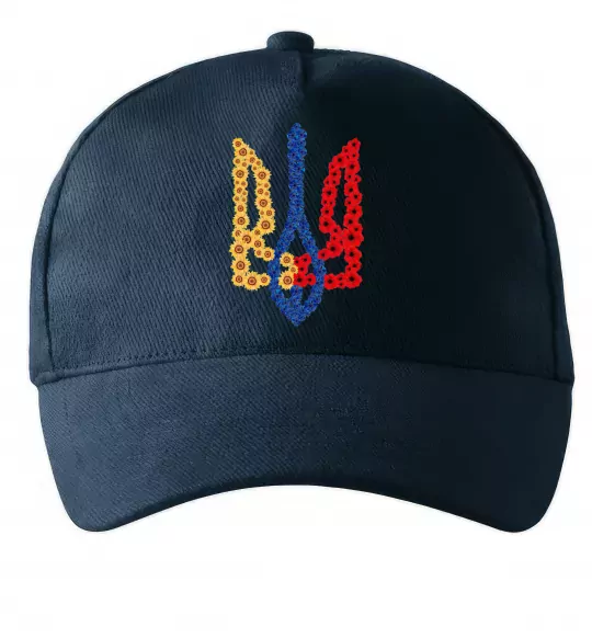 Кепка Герб у квітах Темно-синий фото