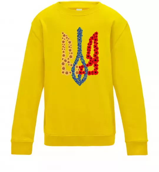 Детский Свитшот Герб у квітах Солнечно желтый фото