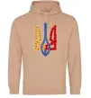 Чоловіча толстовка (худі) Герб у квітах Пісочний фото