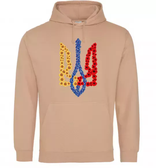 Женская толстовка (худи) Герб у квітах Песочный фото