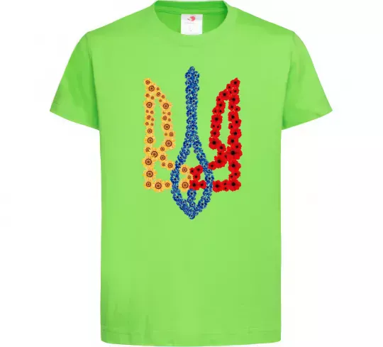 Детская футболка Герб у квітах Лаймовый фото