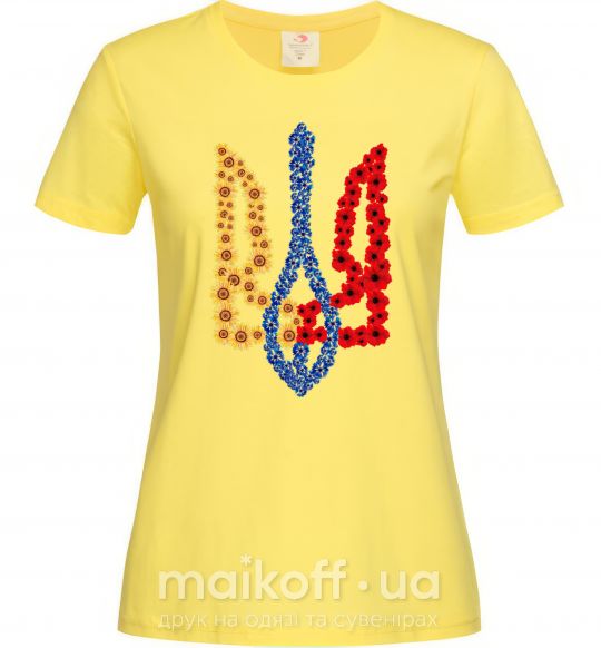 Женская футболка Герб у квітах Лимонный фото