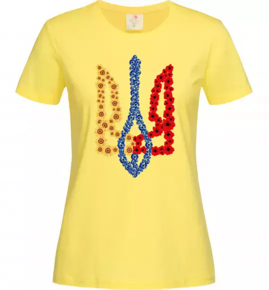 Женская футболка Герб у квітах Лимонный фото