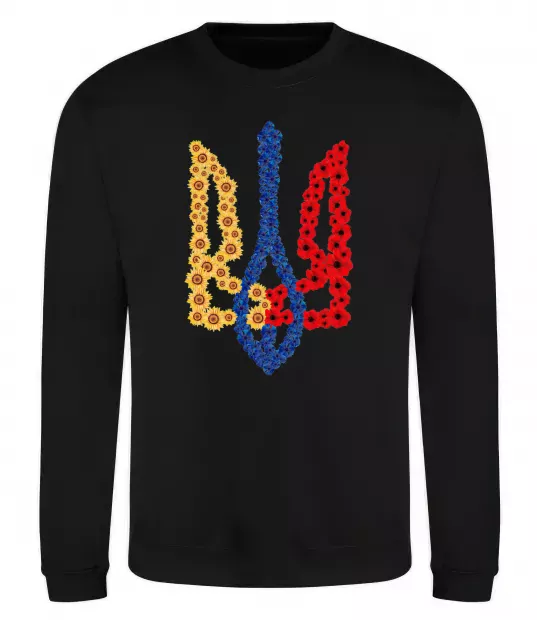 Свитшот Герб у квітах Черный фото