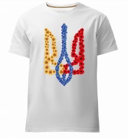 Мужская премиум футболка Герб у квітах