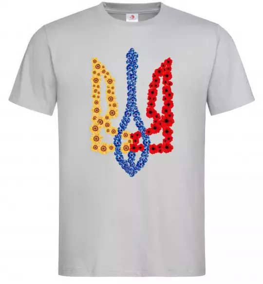 Чоловіча футболка Герб у квітах Сірий фото