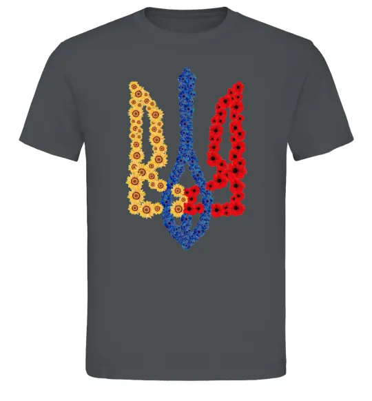 Чоловіча футболка Герб у квітах Графіт фото