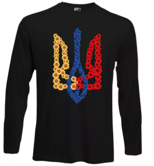 Лонгслив Герб у квітах Черный фото