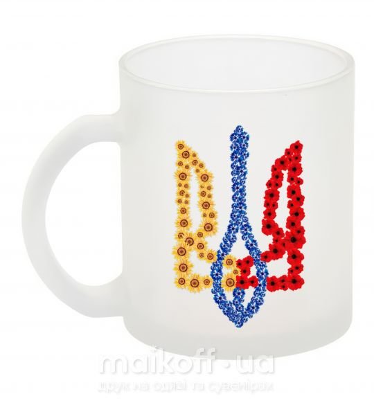 Чашка стеклянная Герб у квітах Фроузен фото
