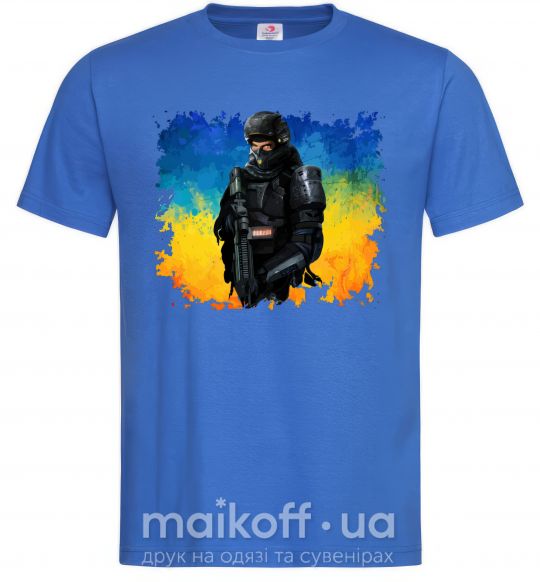 Мужская футболка Боєць України Ярко-синий фото