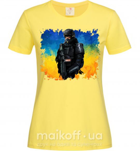 Жіноча футболка Боєць України Лимонний фото