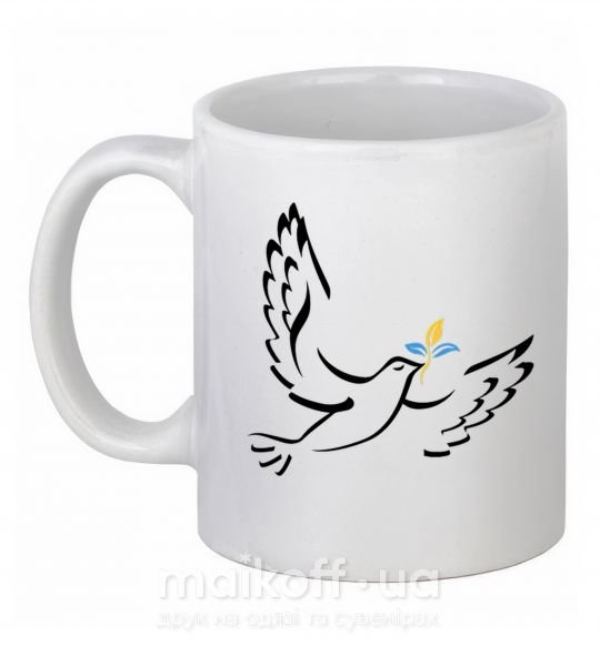Чашка керамічна Голуб миру України Білий фото