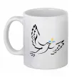 Чашка керамическая Голуб миру України Белый фото