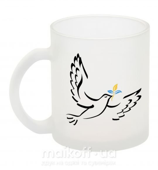 Чашка скляна Голуб миру України Фроузен фото