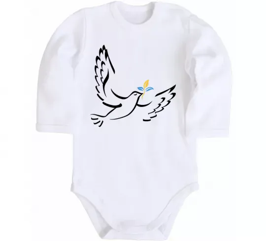 Детский боди Голуб миру України Белый фото